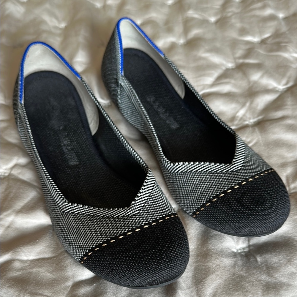Rothy's Black Flats with Stylish Stitching